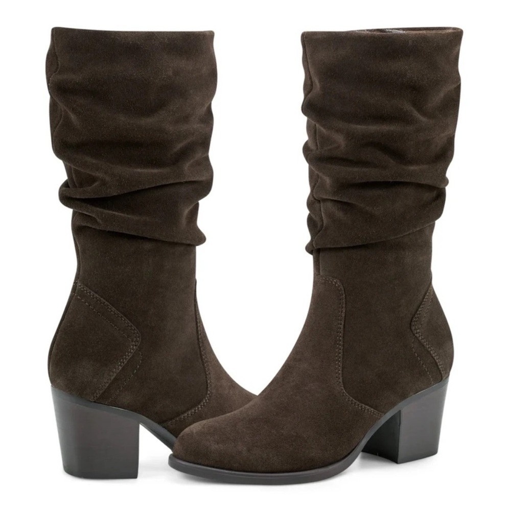 Women’s Earth Vine Block Heel Suede Boots